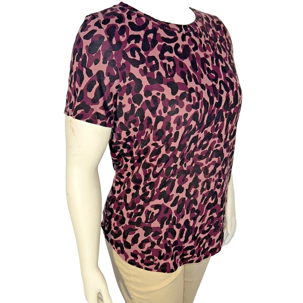 PINK Victoria's Secret Tee Shirt Womens Size L Abstract Cheetah Camo Print - Picture 3 of 11